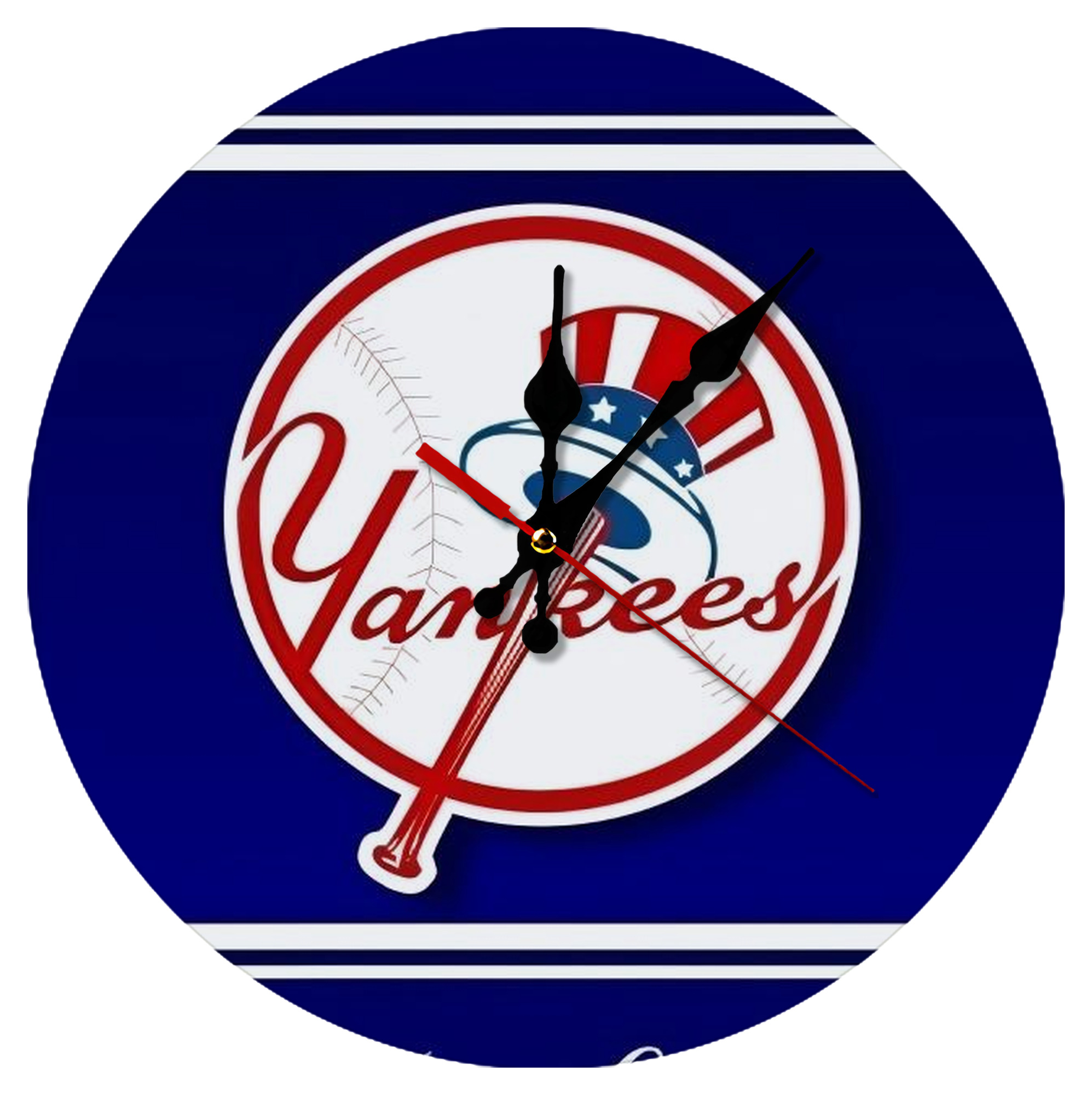 New York Yankees 139 Silent Round Wall Clock – Modern & Stylish DIY Design, Durable Wood Construction, Easy To Install – Perfect For Office, Bedroom, Living Room, And More